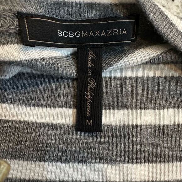 BCBGMAXAZRIA Women's Striped Open Front Cardigan Sweater Size M tall - Picture 3 of 10